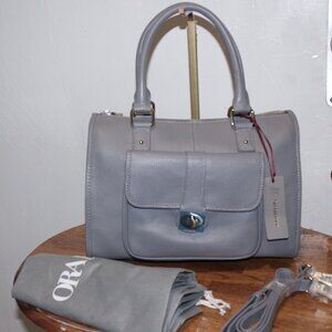 New $245 Ora Delphine Kelly Convertible Satchel Crossbody Tote w Strap & Duster